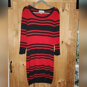 Philosophy Sweater Dress Red & Black Size Medium